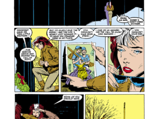 Uncanny X-Men #246, pg. 9; pencils, Marc Silvestri; inks, Dan Green; Rogue, Carol Danvers, Steve Danvers