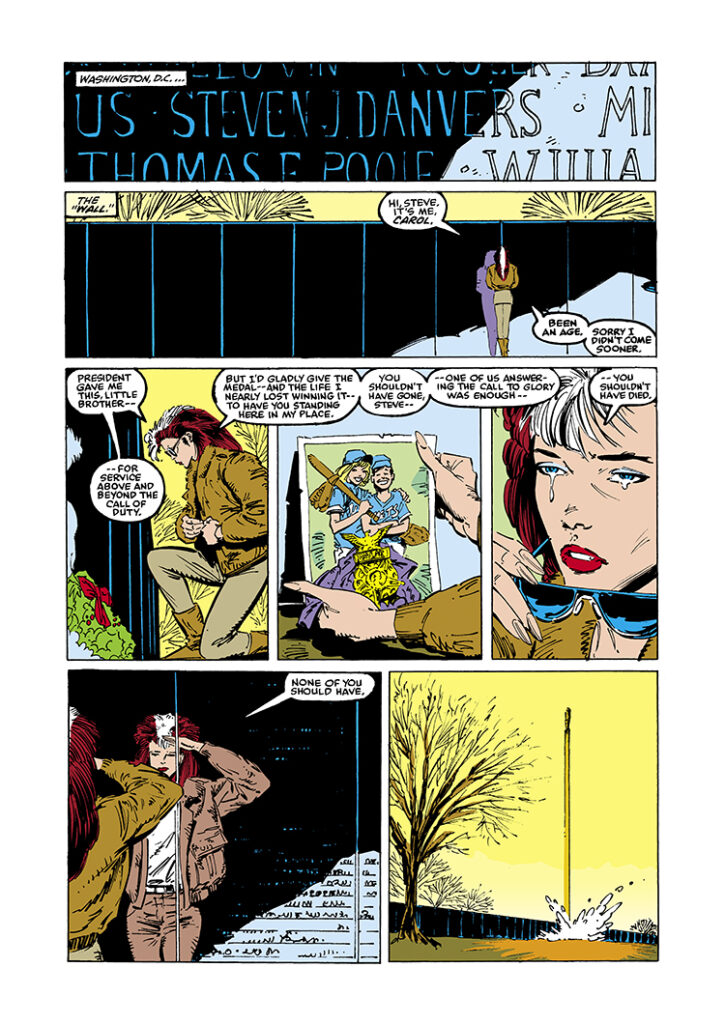 Uncanny X-Men #246, pg. 9; pencils, Marc Silvestri; inks, Dan Green; Rogue, Carol Danvers, Steve Danvers