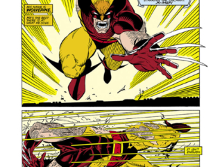 Uncanny X-Men #248, pg. 1; pencils, Jim Lee; inks, Dan Green; The Cradle will fall, Wolverine, Logan, Stan Lee Presents, Chris Claremont splash page