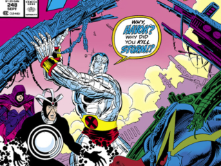 Uncanny X-Men #248 cover; pencils, Jim Lee; inks, Dan Green; Why Havok, kill Storm, Psylocke, Colossus