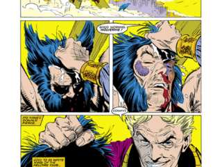 Uncanny X-Men #251, pg. 2; pencils, Marc Silvestri; inks, Dan Green; Wolverine, Donald Pierce