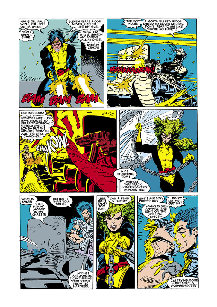 Uncanny X-Men #254, pg. 13; pencils, Marc Silvestri; inks, Dan Green; Rogue, Polaris