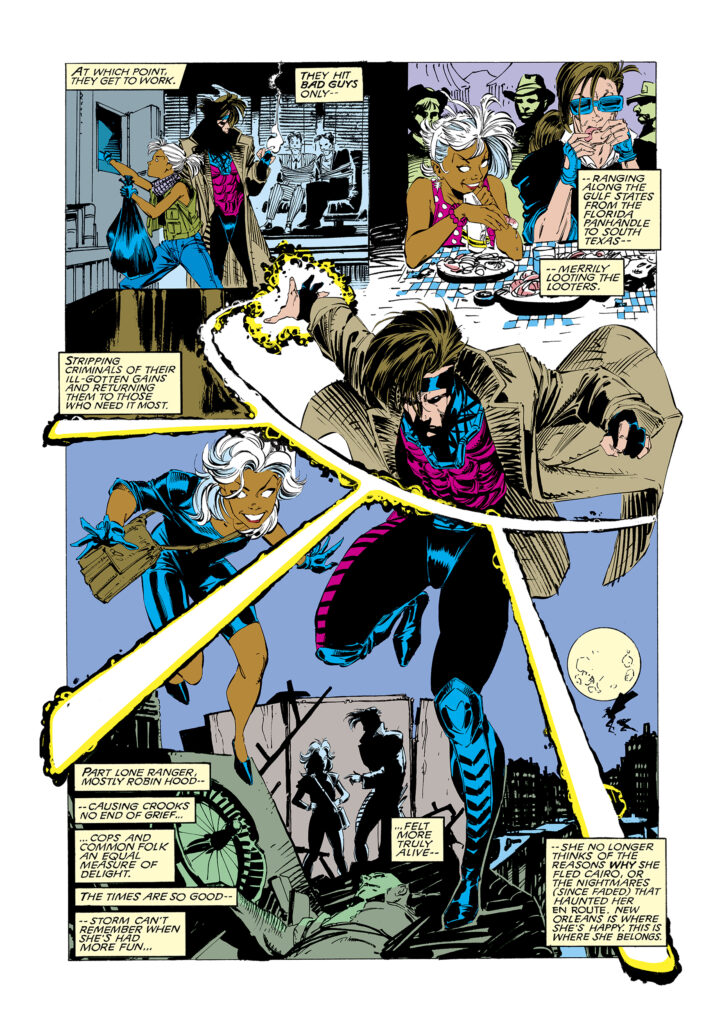 Uncanny X-Men #267, pg. 16; pencils, Jim Lee, Whilce Portacio; inks, Whilce Portacio, Scott Williams