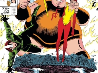 Uncanny X-Men #206 cover; pencils, John Romita Jr.; inks, Al Williamson; Freedom Force, Blob, Rogue, Rachel Grey, Kitty Pryde, Shadowcat, Colossus, Storm