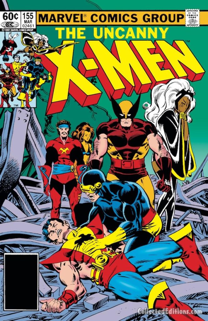 Uncanny X-Men #155 cover; pencils, Dave Cockrum; inks, Bob Wiacek; Cyclops, Colossus