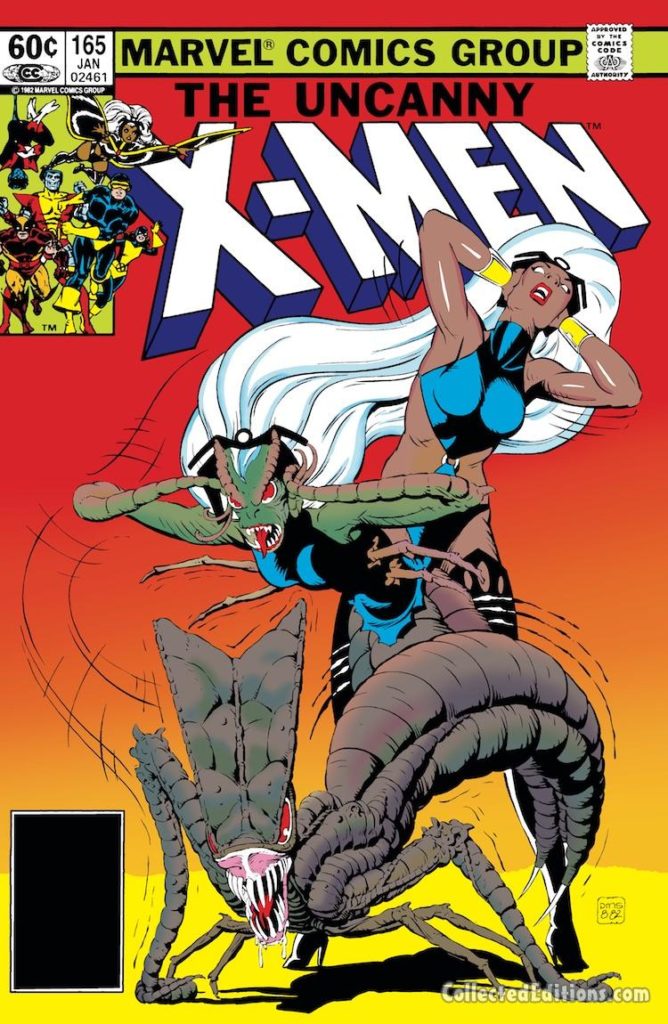 Uncanny X-Men #165 cover; pencils and inks, Paul Smith; Brood Saga, Storm