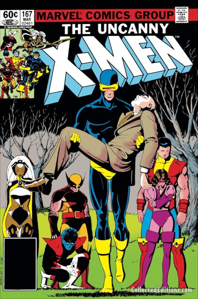 Uncanny X-Men #167 cover; pencils and inks, Paul Smith; Cyclops/Professor X