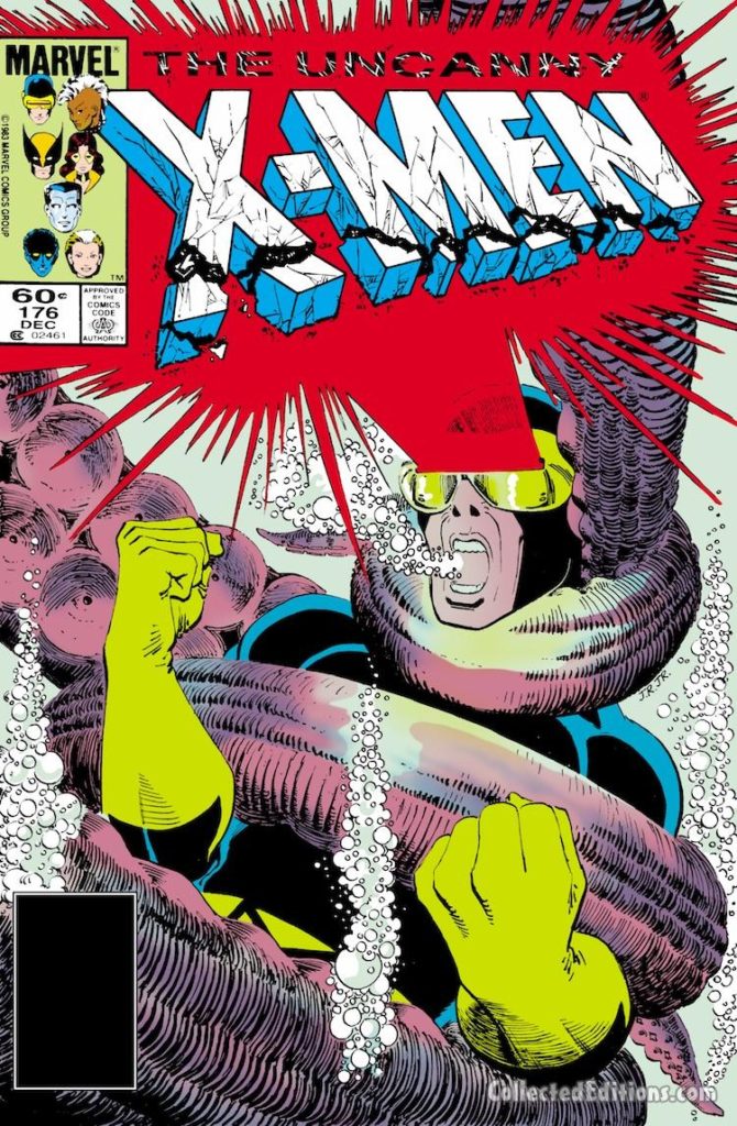 Uncanny X-Men #176 cover; pencils and inks, John Romita Jr.; Cyclops tentacles