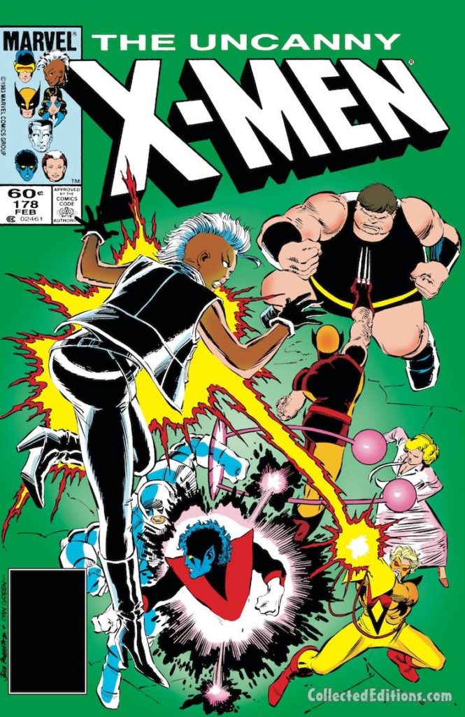 Uncanny X-Men #178 cover; pencils, John Romita Jr.; inks, Dan Green; vs. Brotherhood