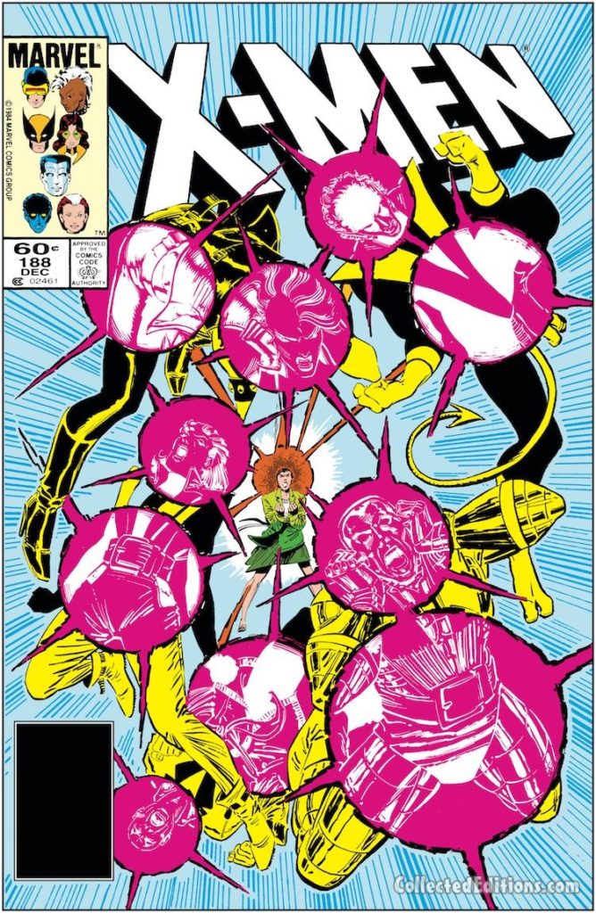 Uncanny X-Men #188 cover; pencils, John Romita Jr.; inks, Dan Green