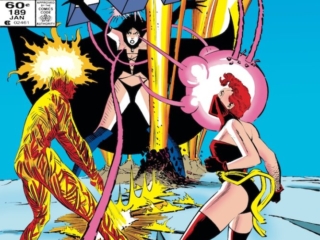 Uncanny X-Men #189 cover; pencils, John Romita Jr.; inks, Dan Green; Selene