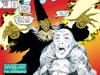 Uncanny X-Men #190 cover; pencils, John Romita Jr.; inks, Dan Green; Kulan Gath