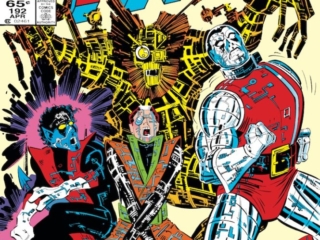 Uncanny X-Men #192 cover; pencils, John Romita Jr.; inks, Dan Green; Warlock