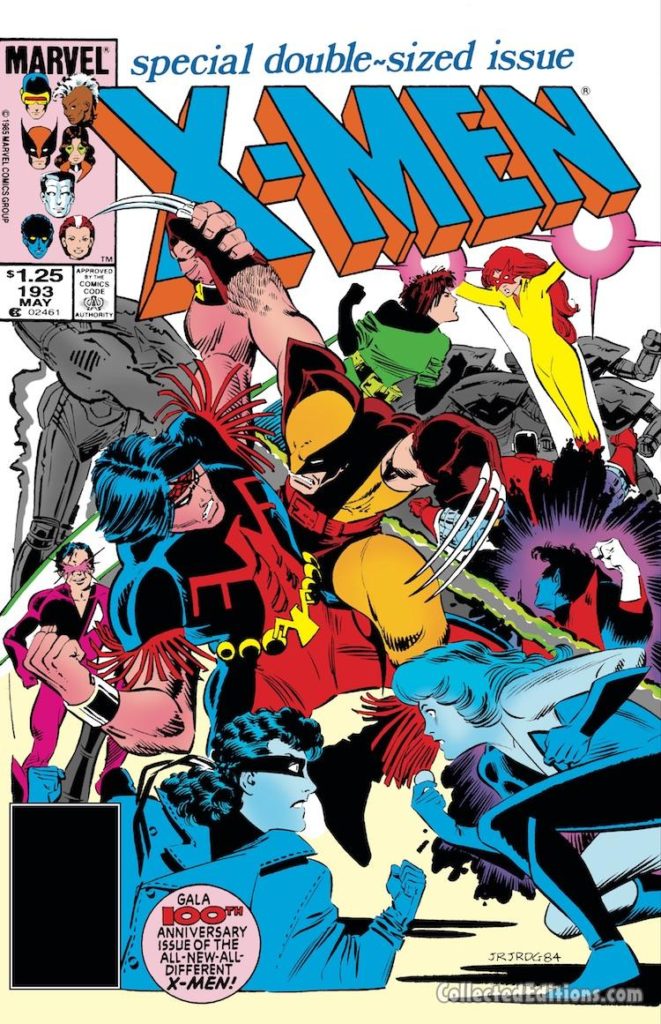 Uncanny X-Men #193 cover; pencils, John Romita Jr.; inks, Dan Green