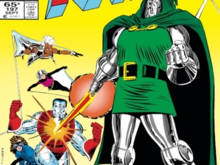 Uncanny X-Men #197 cover; pencils, John Romita, Jr.; Doctor Doom