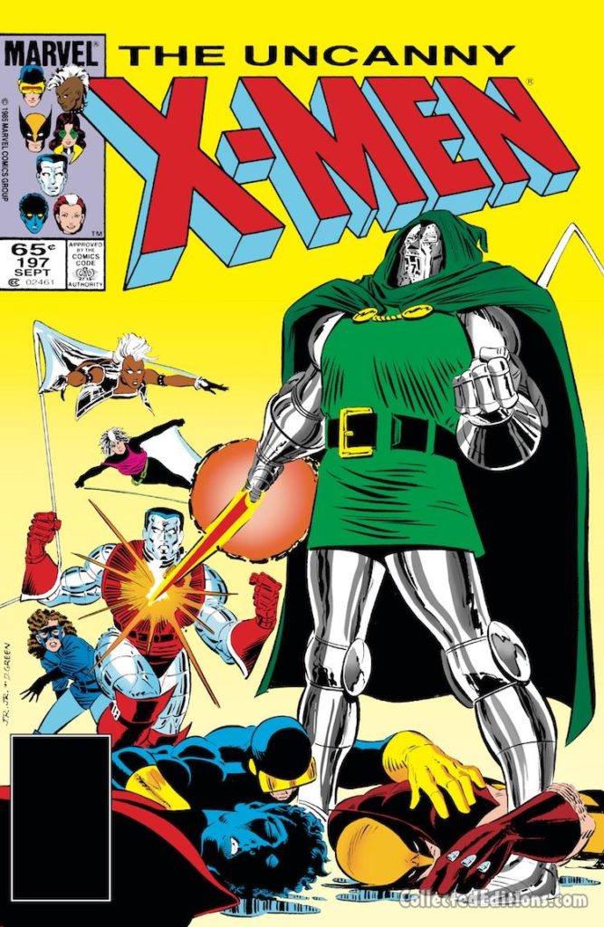 Uncanny X-Men #197 cover; pencils, John Romita, Jr.; Doctor Doom