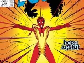 Uncanny X-Men #199 cover; pencils and inks, John Romita, Jr.; Phoenix/Rachel