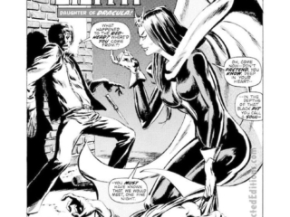 Vampire Tales #6, pg. 2; Lilith in &ldquo;The Axe Man,&rdquo; pencils, Bob Brown; inks, Tom Palmer; Steve Gerber, splash page, Daughter of Dracula