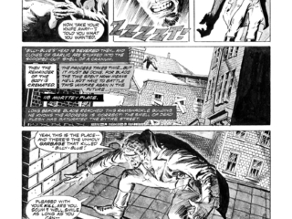 Vampire Tales #8, pg. 52. Blade in &ldquo;Beware the Legions!&rdquo;; pencils and inks, Tony DeZuniga; black and white magazine