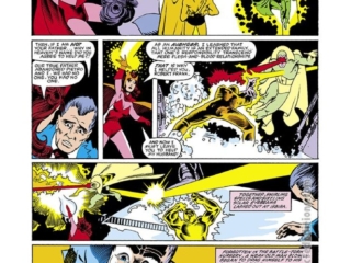 Vision and the Scarlet Witch #2, pg. 17; pencils, Rick Leonardi; inks, Ian Akin, Brian Garvey, origin
