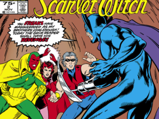 Vision and Scarlet Witch #2 cover; pencils and inks, Richard Howell; Twelve-Issue Limited Series, Dramatic Conclusion, Wonder Man, Simon Williams, Grim Reaper