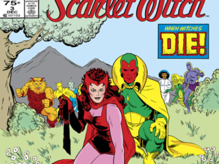 Vision and Scarlet Witch #3 cover; pencils and inks, Richard Howell; Twelve-Issue Limited Series, When Witches Die, Salem&rsquo;s Seven, Brutacus, Hydron, Reptile, Thorne, Vakume, Gazelle, Vertigo