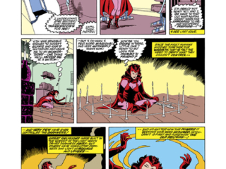 Vision and Scarlet Witch #5, pg. 5; pencils, Richard Howell; inks, Jack Abel; Quicksilver