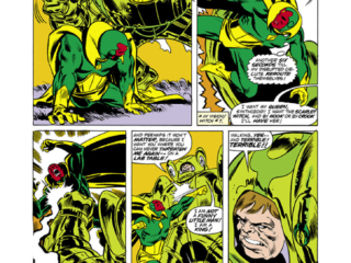 Vision and Scarlet Witch #11, pg. 11; pencils, Richard Howell; inks, Frank Springer; Toad-King