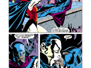 Vision and Scarlet Witch #12, pg. 5; pencils, Richard Howell; inks, Frank Springer; Grim Reaper, Nekra