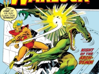 Warlock #8 cover;  pencils, John Buscema; inks, Frank Giacoia; Arch-Demon
