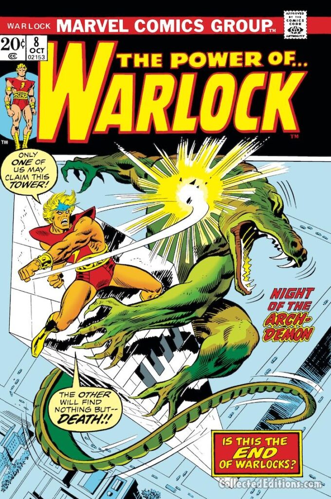 Warlock #8 cover;  pencils, John Buscema; inks, Frank Giacoia; Arch-Demon