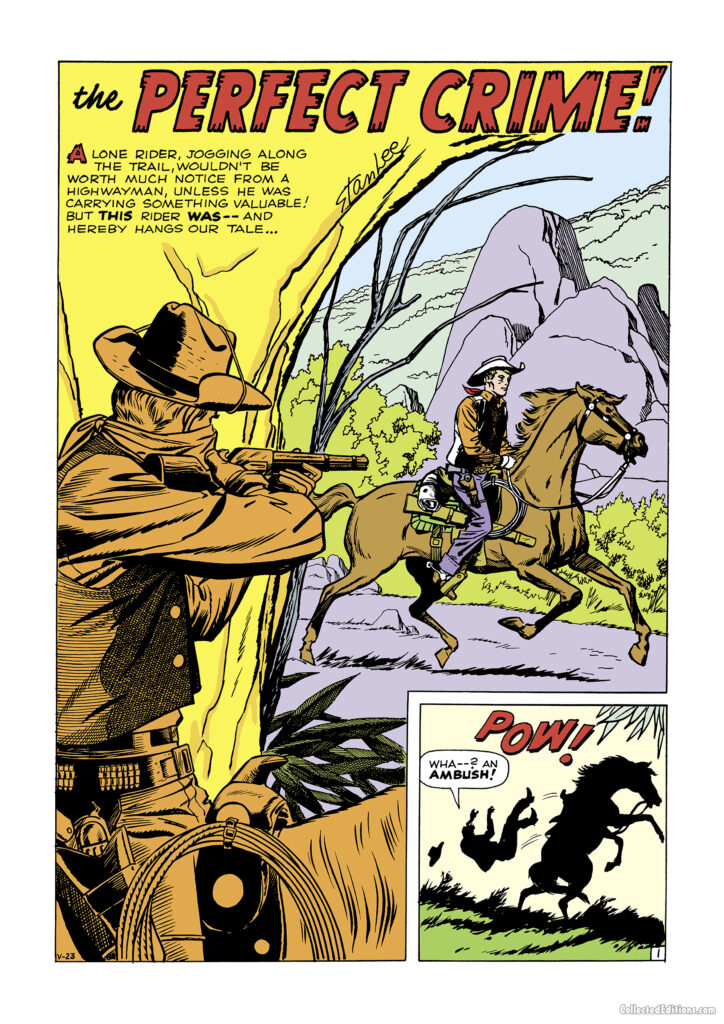 Gunsmoke Western #62. &ldquo;The Perfect Crime!&rdquo;, pg. 1; pencils, Jack Kirby; inks, uncredited; Stan Lee