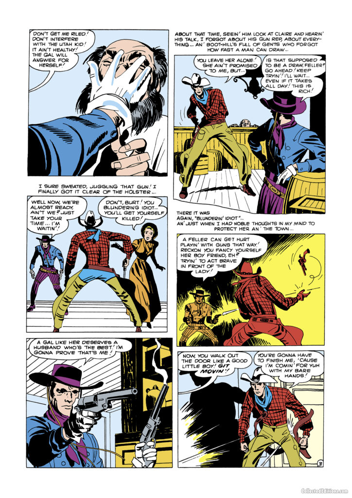 Two Gun Western #12. &ldquo;No Man Can Outdraw Him!&rdquo;, pg. 3; pencils and inks, Jack Kirby
