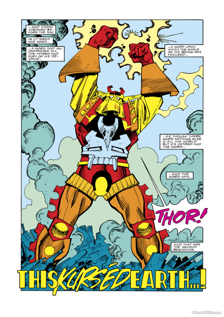 The Mighty Thor #363, pg. 3; pencils and inks, Walter Simonson