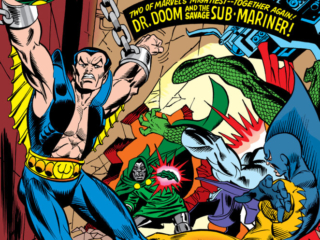 Super-Villain Team-Up #2 cover; pencils, Gil Kane; inks, Frank Giacoia; Doctor Doom, Sub-Mariner, A Sea Prince Must Die