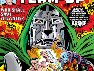 Super-Villain Team-Up #13 cover; pencils, Keith Giffen; inks, Frank Giacoia; Doctor Doom, Who Shall Save Atlantis