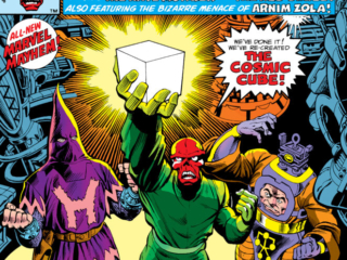 Super-Villain Team-Up #17 cover; pencils, Keith Pollard; inks, Bruce Patterson; Hate-Monger, Arnim Zola, Red Skull, Dark Victory