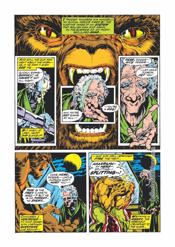 Werewolf by Night #5, pg. 13; pencils and inks, Mike Ploog; Jack Russell, Uncle Judson Hemp, Evans