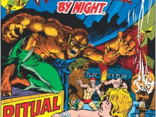 Werewolf by Night #5 cover; pencils and inks, Mike Ploog; Ritual of Blood; Mige; Elmo; Mr. Calliope