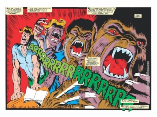 Werewolf by Night #17, pgs. 12-13; pencils and inks, Don Perlin; double-page spread