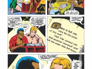 Werewolf by Night #19, pg. 18; pencils, Don Perlin; inks, Vince Colletta; Jack Russell, Raymond Coker; Libro del Malditos