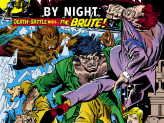 Werewolf by Night #24 cover; pencils, Gil Kane; inks, Al Milgrom; Jack Russell, Death Battle with the Brute