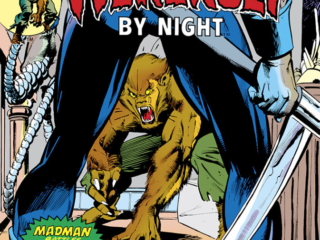 Werewolf by Night #26 cover; pencils, Gil Kane; inks, Klaus Janson; Jack Russell, Madman battles Man-Beast thru the streets of the city, A Crusade of Murder
