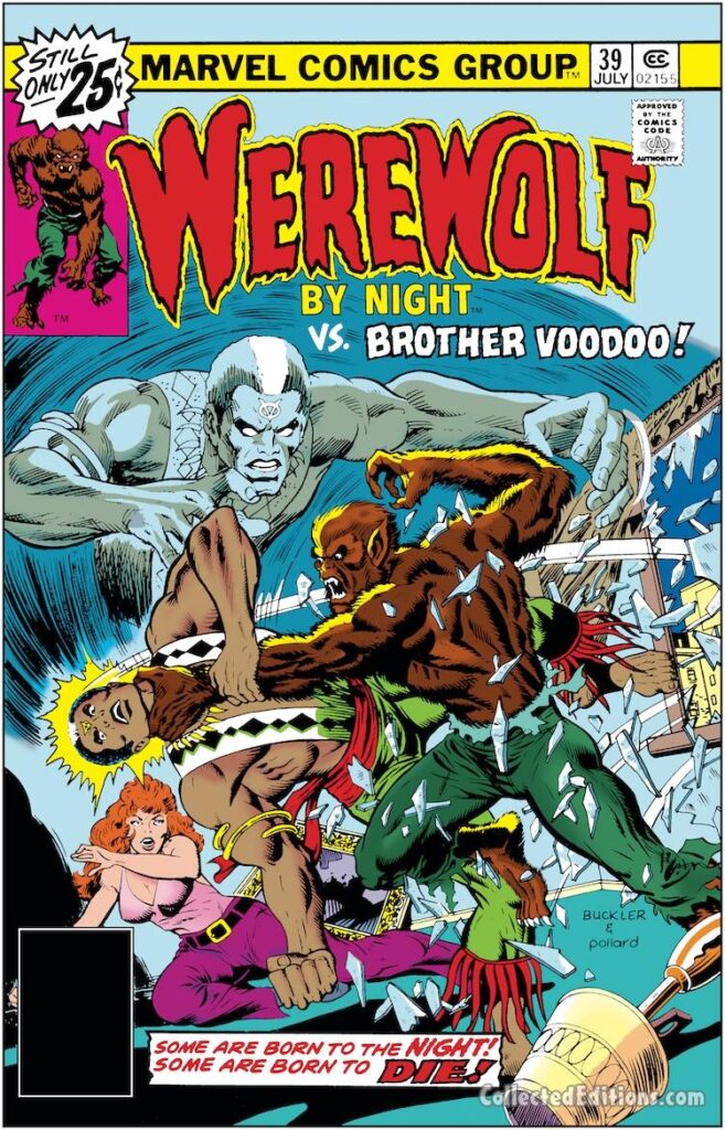 Werewolf By Night #39 cover; pencils, Rich Buckler; inks, Keith Pollard; Vs. Brother Voodoo, Jack Russell, Marvel Masterworks