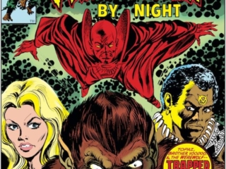 Werewolf By Night #40 cover; pencils, Ed Hannigan; inks, Tom Palmer; Marvel Masterworks Brother Voodoo, Souls in Darkness, Trapped in the Deadly Dimension of Dr. Glitternight, Topaz