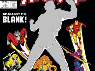 West Coast Avengers #2 cover; pencils, Bob Hall; inks, Brett Breeding; Up Against the Blank, Tigra, Wonder Man, Hawkeye