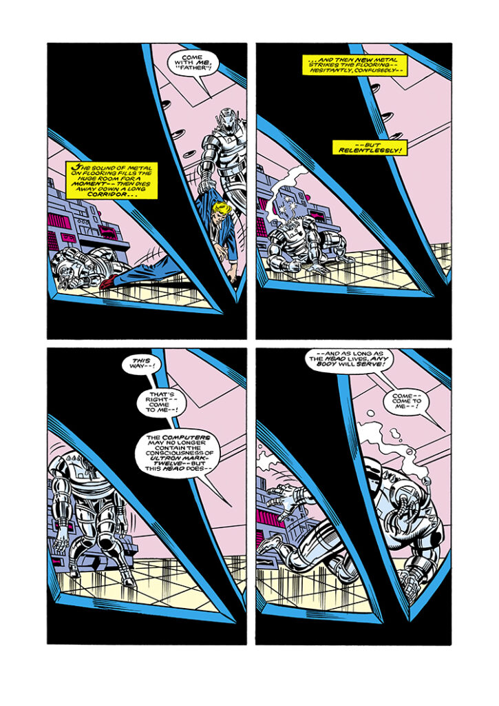 West Coast Avengers (1985) #7, pg. 14; layouts, Al Milgrom; pencils and inks, Joe Sinnott; Ultron