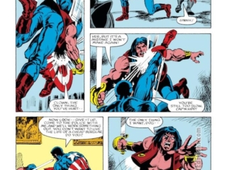 What If? #43, pg. 23; pencils and inks, Bob Hall; Captain America, Conan Stranded in the 20th Century