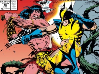 What If? #16 cover; pencils and inks, Gary Kwapisz; What If Wolverine Battled Conan the barbarian