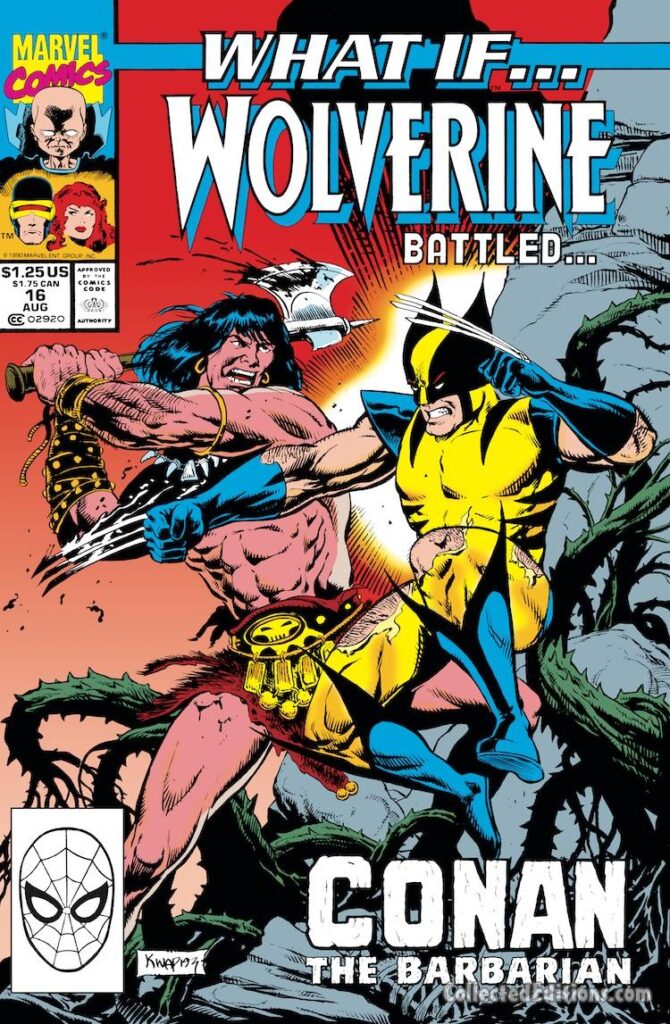 What If? #16 cover; pencils and inks, Gary Kwapisz; What If Wolverine Battled Conan the barbarian